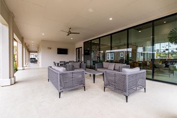 Outdoor wi-fi lounge with seating area